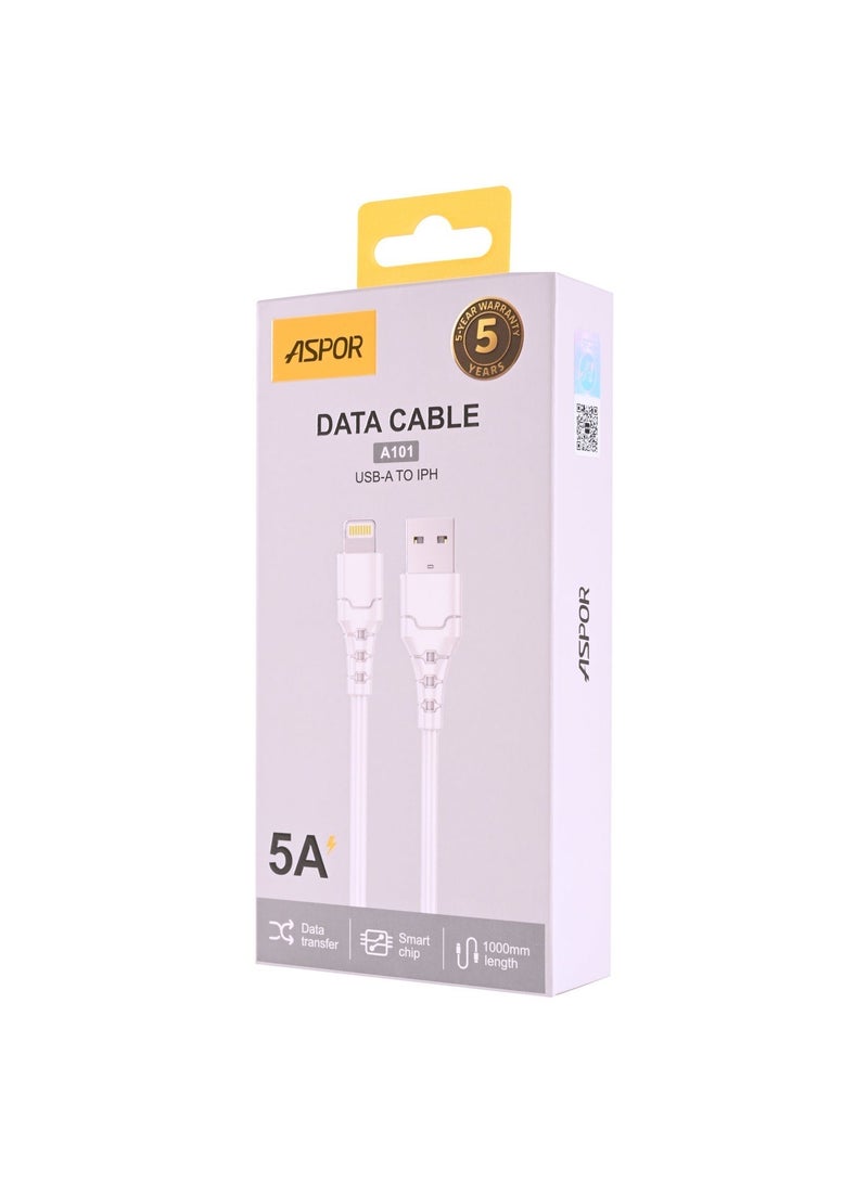 أسبور كيبل جوال ASPOR A101 USB-A إلى IPH – شحن أسرع وأداء مضمون - Image 2